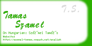 tamas szamel business card